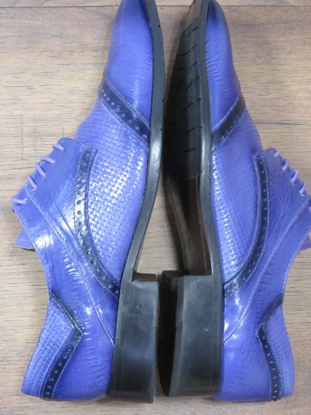 Liberty Zeno Men's Shoes Kazma Leather Purple Lace-up Oxford Dress Shoe Size 8.5